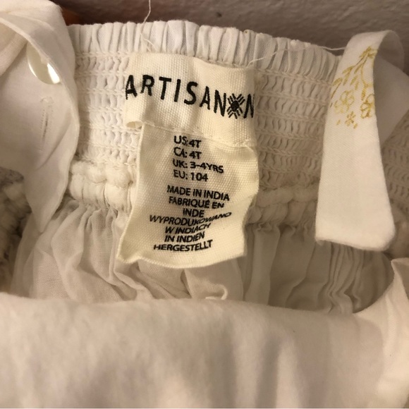 Artisan NY White And Gold Dress Size 4T - Picture 3 of 4